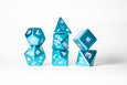 Metal Polyhedral RPG Dice Set - Aquamarine - Gemstone Collection - GRAVITY DICE