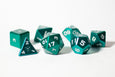 Metal Polyhedral RPG Dice Set - Emerald - Gemstone Collection - GRAVITY DICE