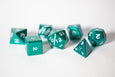 Metal Polyhedral RPG Dice Set - Emerald - Gemstone Collection - GRAVITY DICE