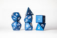 Metal Polyhedral RPG Dice Set - Mana Potion Blue - Fantasy Matte Collection - GRAVITY DICE