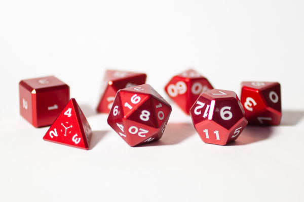Metal Polyhedral RPG Dice Set - Ruby - Gemstone Collection - GRAVITY DICE