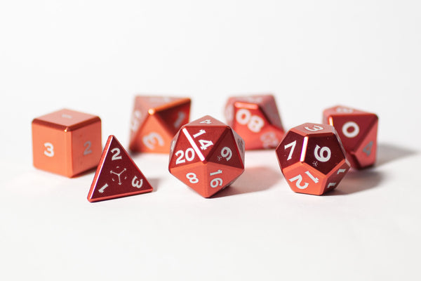 Metal Polyhedral RPG Dice Set - Sunstone - Gemstone Collection - GRAVITY DICE