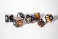 Metal Polyhedral RPG Dice Set - Onyx Splash - Gemstone Collection - GRAVITY DICE