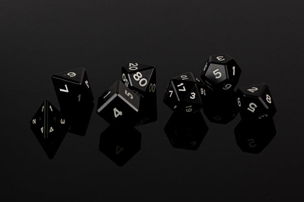 Metal Polyhedral RPG Dice Set - Black - GRAVITY DICE