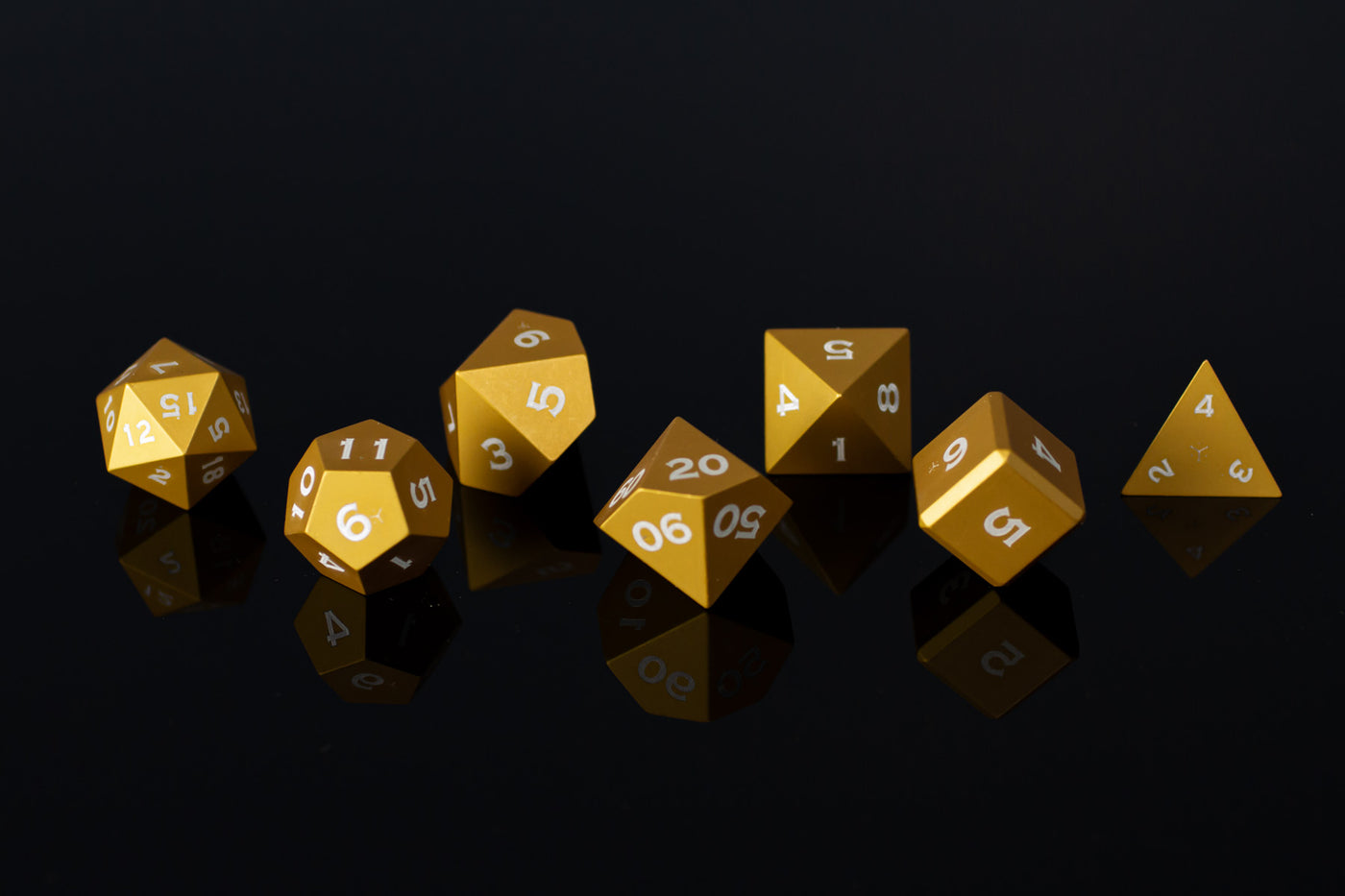 Version 1 Metal Polyhedral RPG Dice Set - Gold - Limited Release - GRAVITY DICE