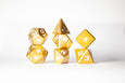 Metal Polyhedral RPG Dice Set - Gold Topaz - Gemstone Collection - GRAVITY DICE